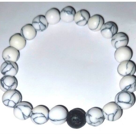 Gorgeous 7chakra crystal volcanic stone beaded bracelet - Picture 2 of 3